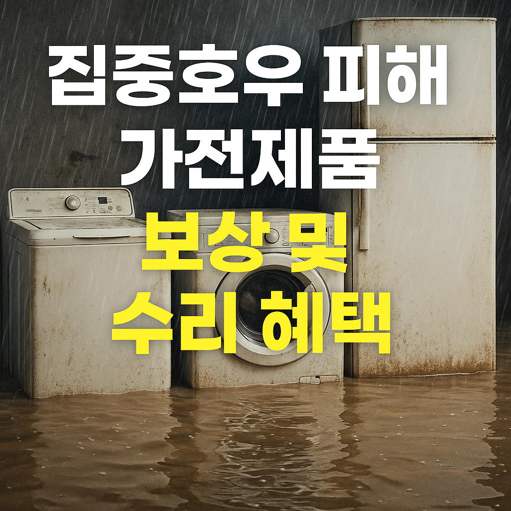 집중호우 피해 가전제품 보상 및 수리 혜택