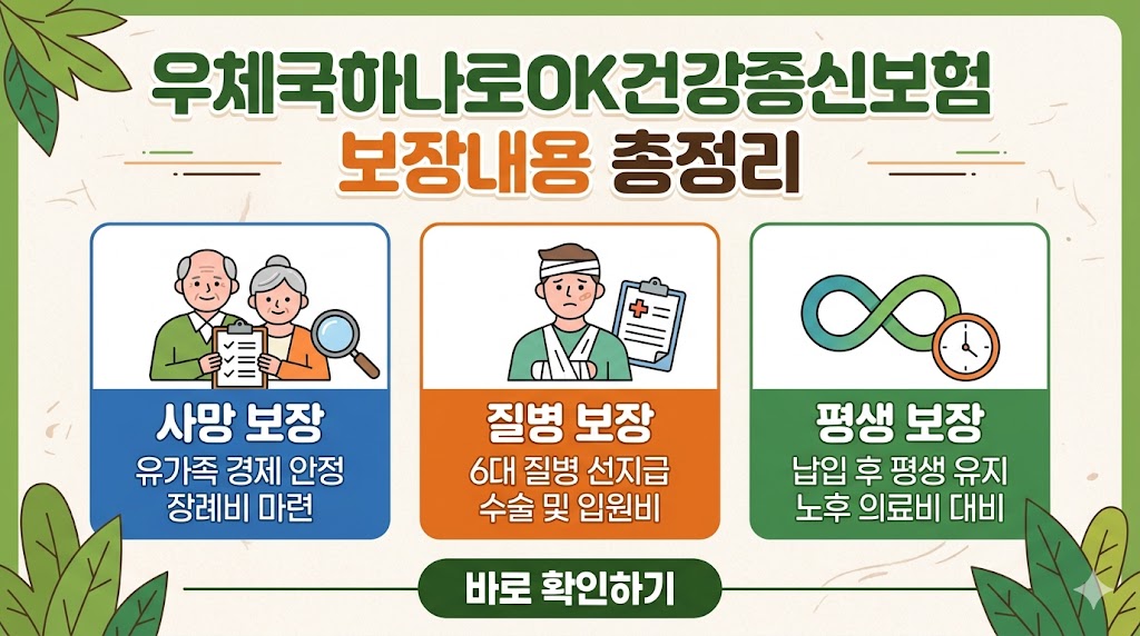우체국하나로OK건강종신보험 보장내용 총정리