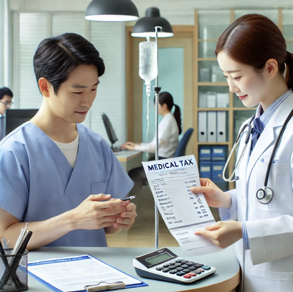 의료비 세액공제 받을수 있는 방법에 대해 상담중인 모습