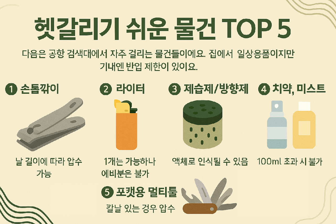 기내 반입여부 헷갈리기 쉬운 물건 -인포그래픽