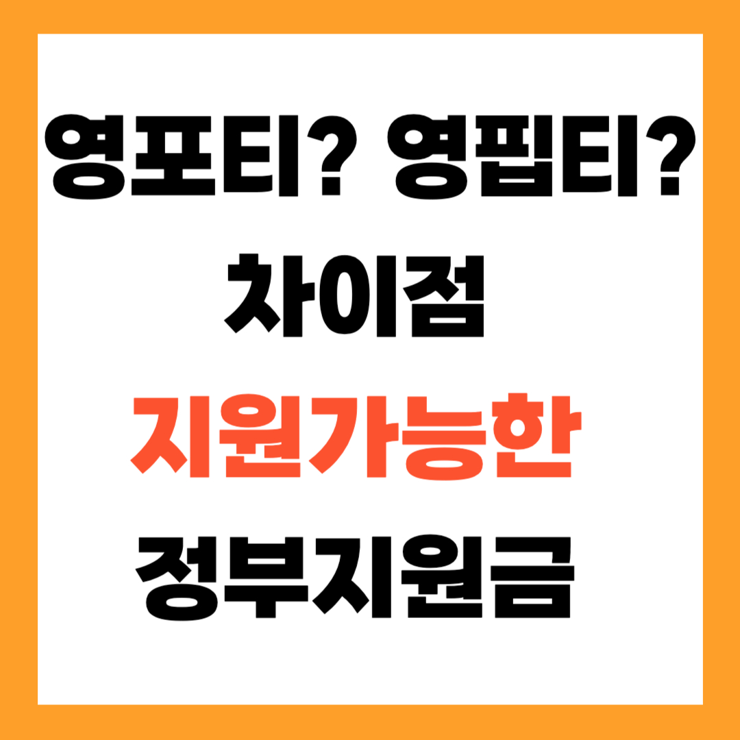 영포티? 영핍티? 차이점 (+지원가능한 정부지원금)