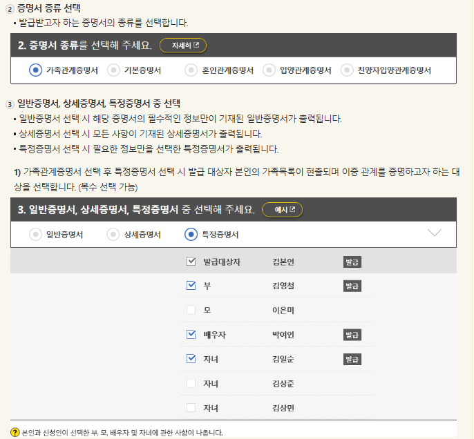 가족관계증명서 발급방법