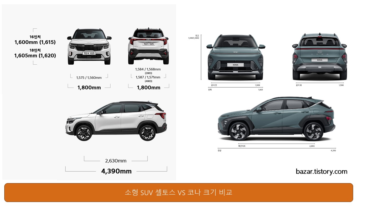 셀토스 코나 차이점 비교