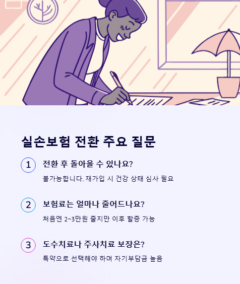 실손보험 전환 주요 질문