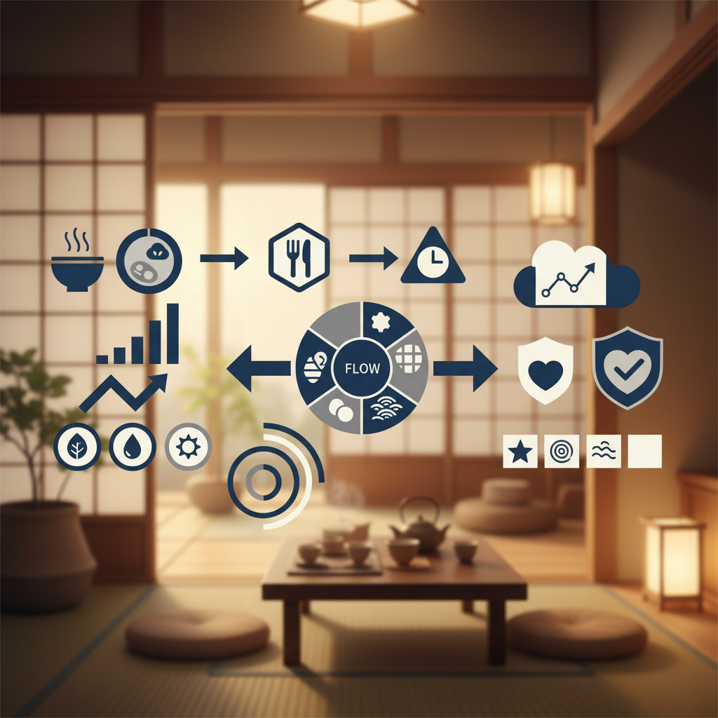 図3 実践的な食事設計と予測される効果に関する統計・生理メカニズム・対策を示す政策リポート用インフォグラフィック