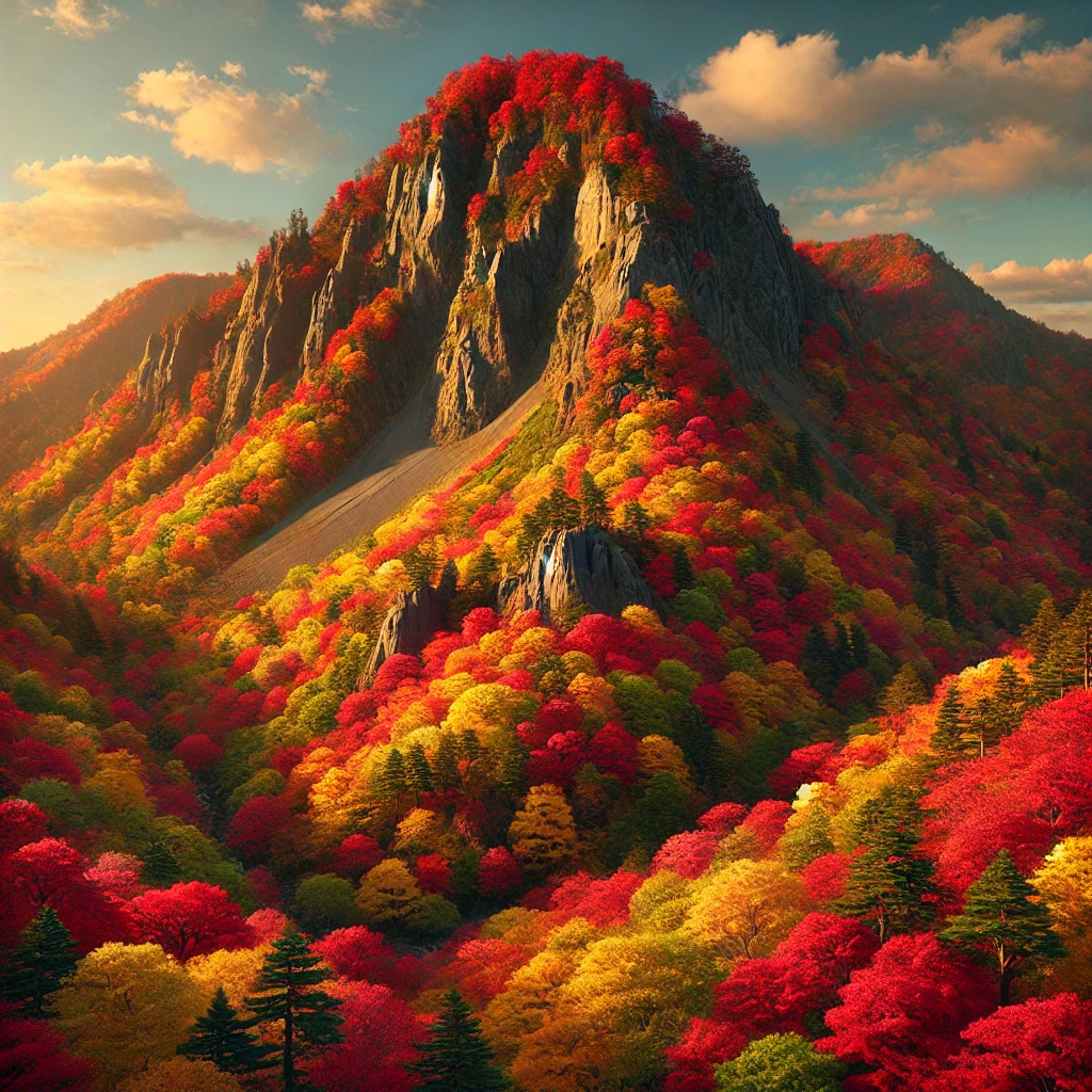 단풍이 물든 산 이미지