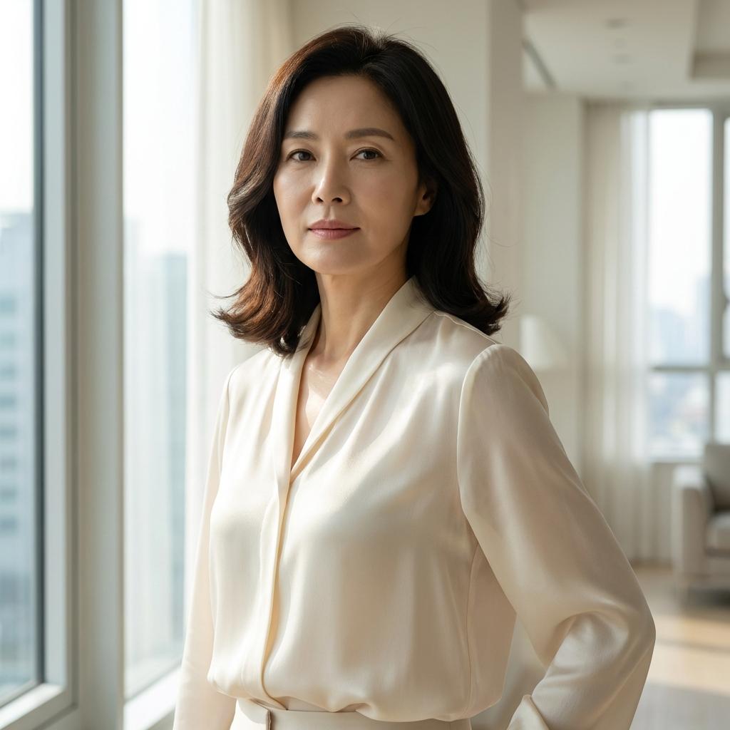 50대 실크 시스루 블라우스 추천