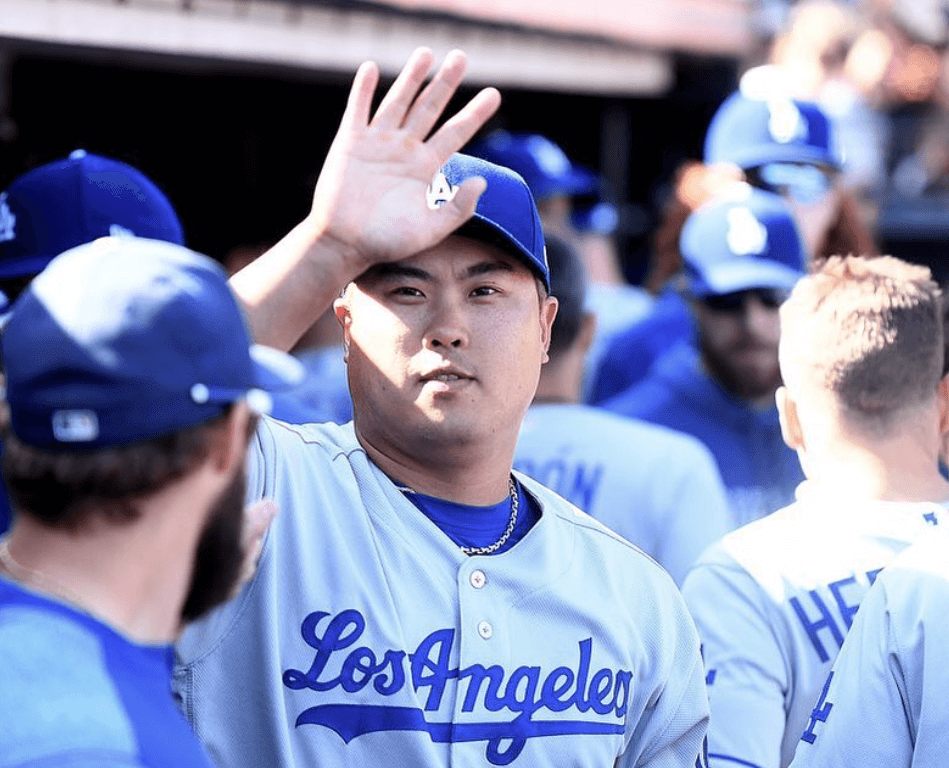 LA다저스 시절의 류현진