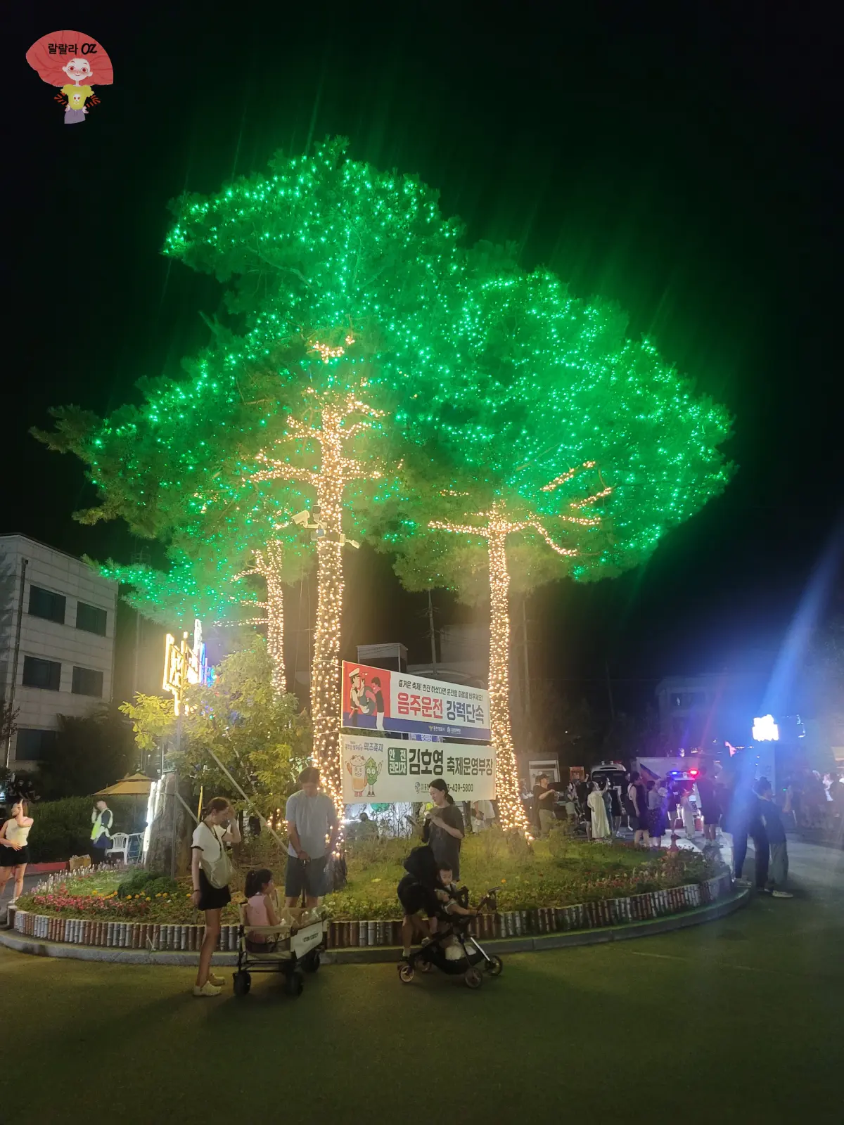 강원도-홍천-맥주축제-초록빛-노란빛으로-장식한-나무-아래-단란한-가족들