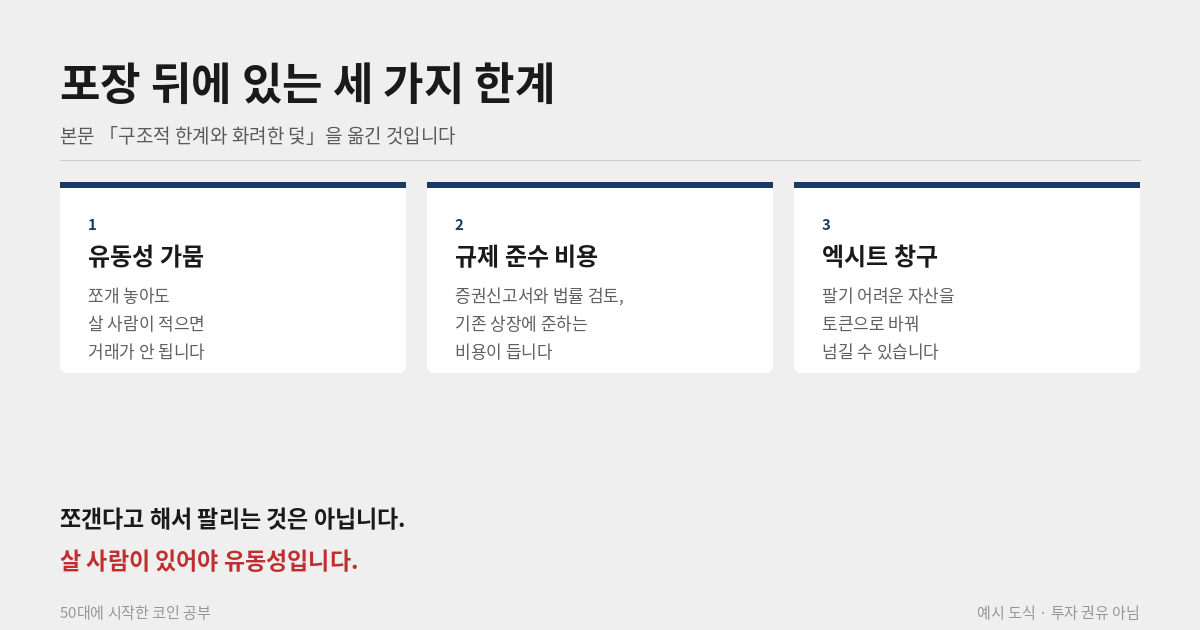 토큰증권 STO 세 가지 한계