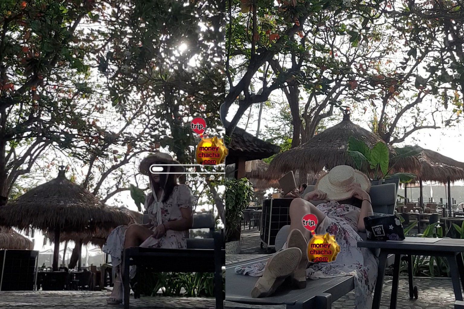 멜리아발리 리조트-야외수영장 앞 베드