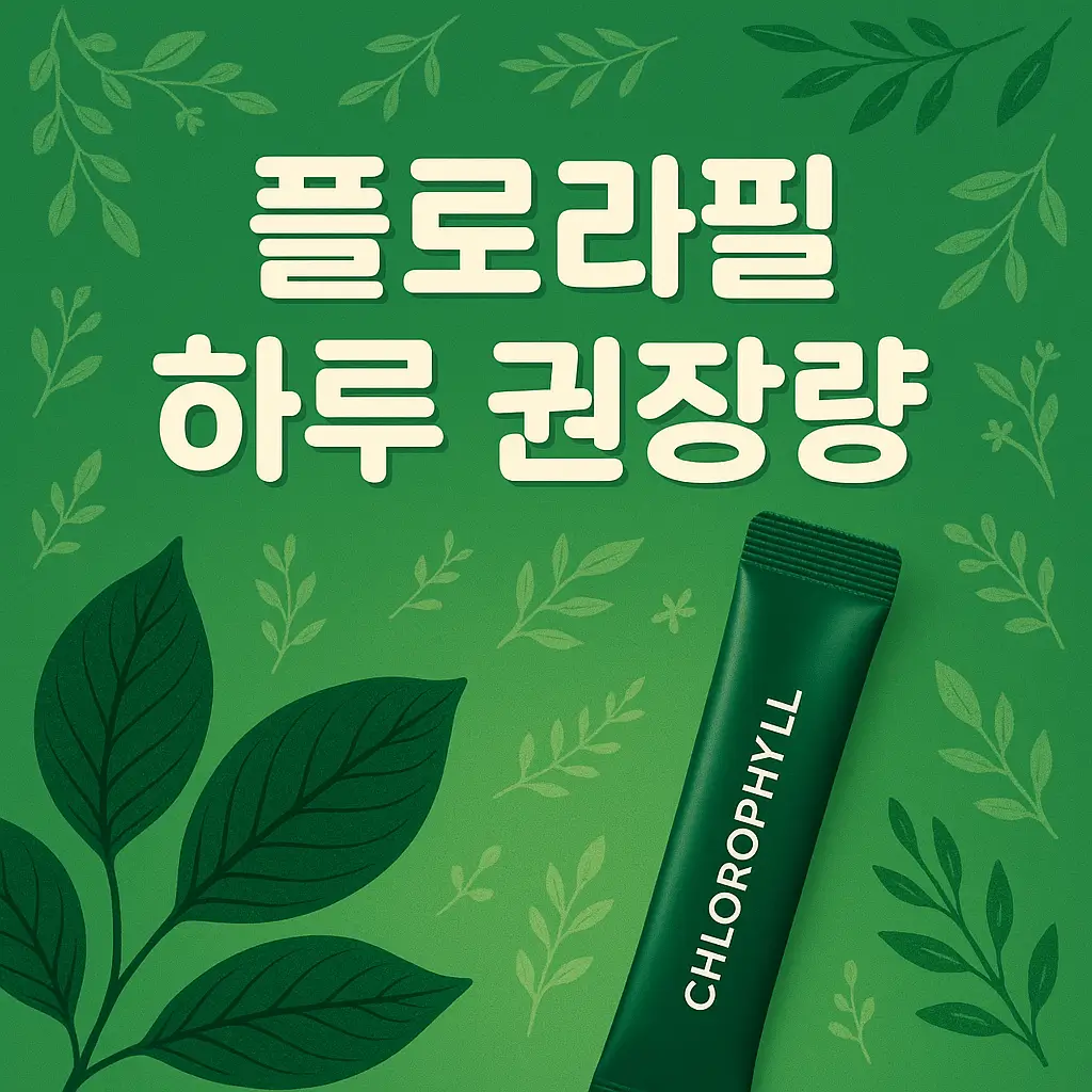 플로라필 하루 권장량 (섭취 방법과 안전 가이드)