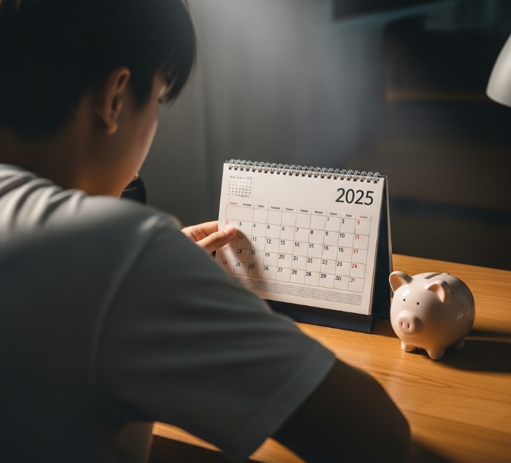 2025 청년 도약계좌 달력 보는 모습