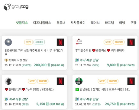그레이태그-넷플릭스-상품