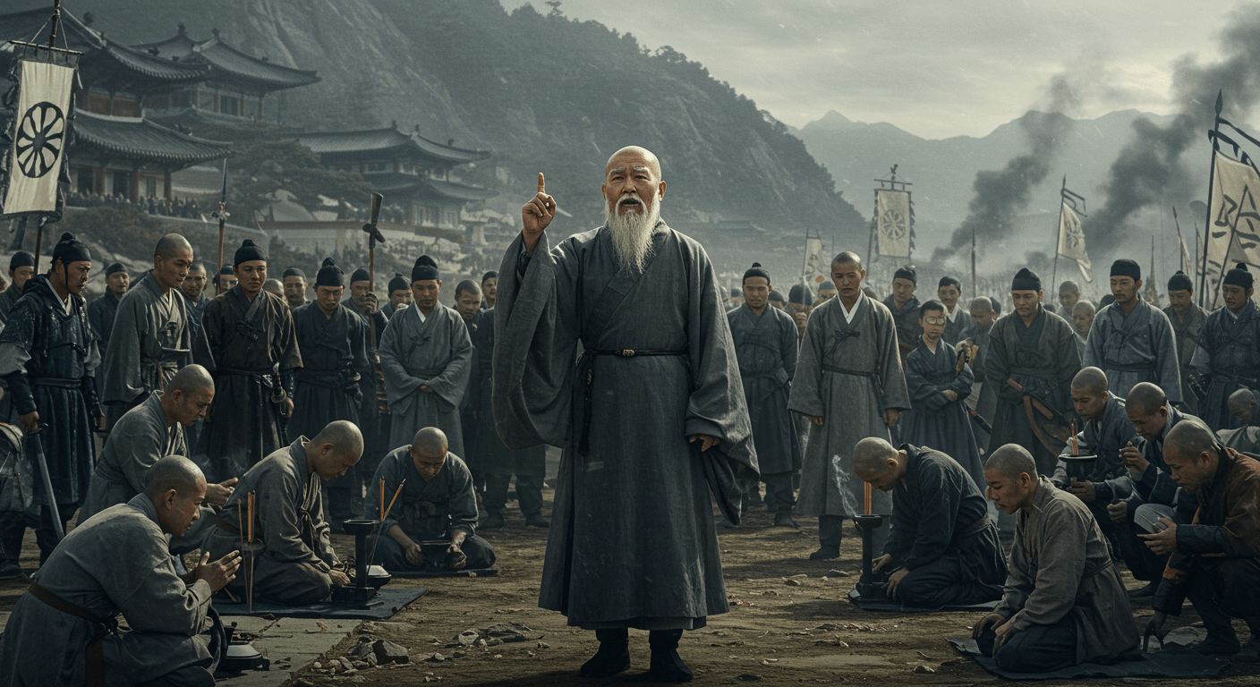 임진왜란 당시 활약한 승병장 서산대사의 늠름한 모습