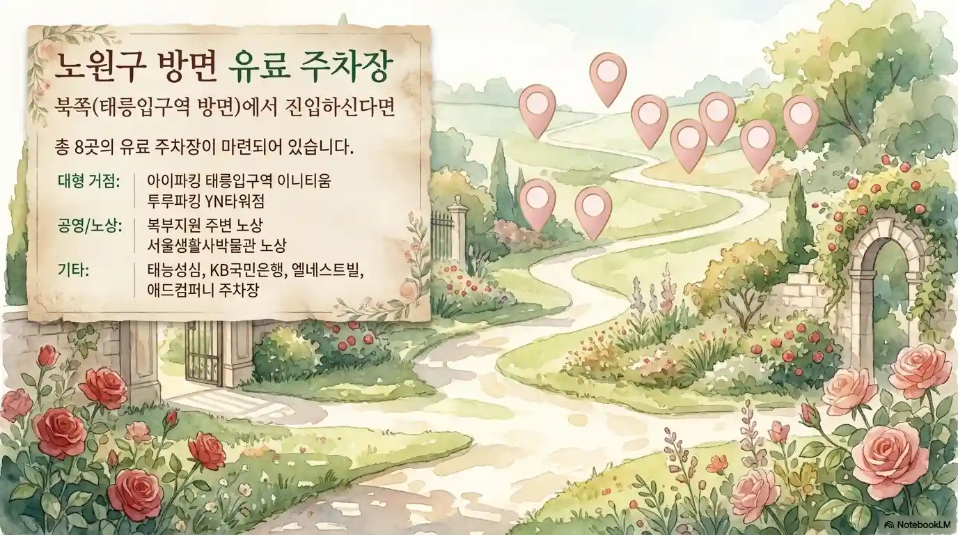 중랑 장미축제 유료 주차장 노원구 방면