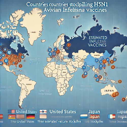 H5N1 바이러스의 전파 경로를 설명하는 다이어그램. 조류에서 포유류로, 그리고 인간으로 감염될 가능성을 나타냄.