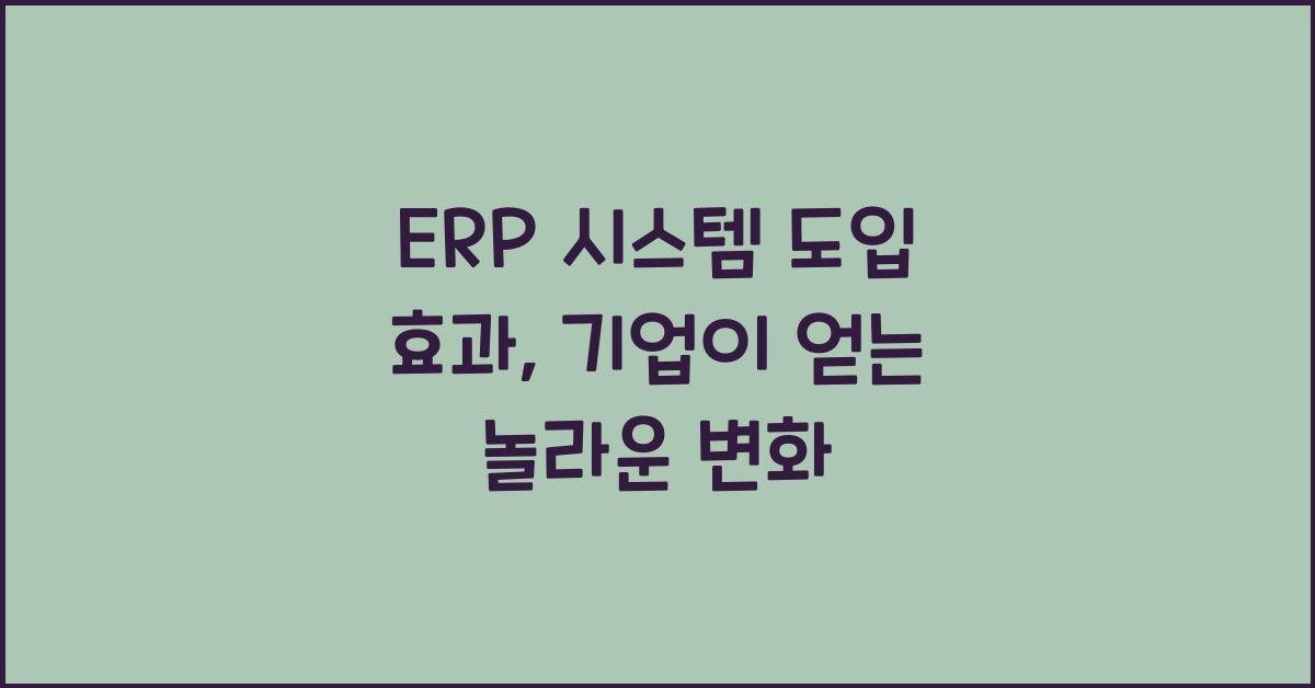 ERP 시스템 도입 효과