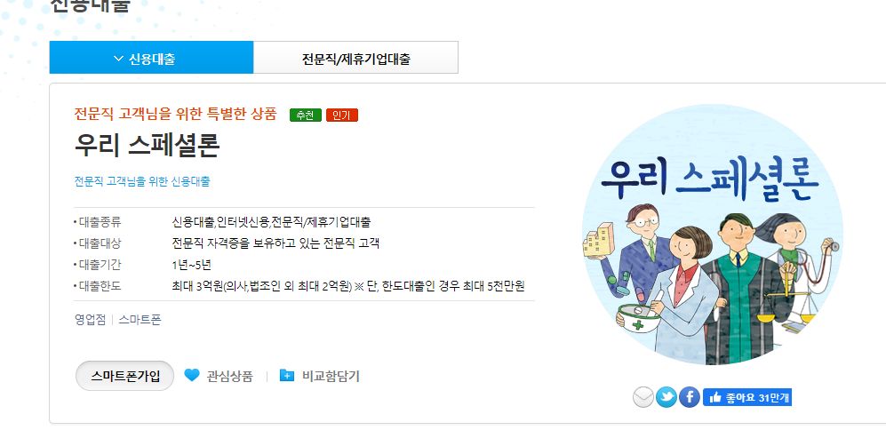 우리은행 스폐셜론 안내