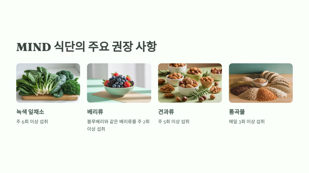 MIND 식단의 주요 권장 사항