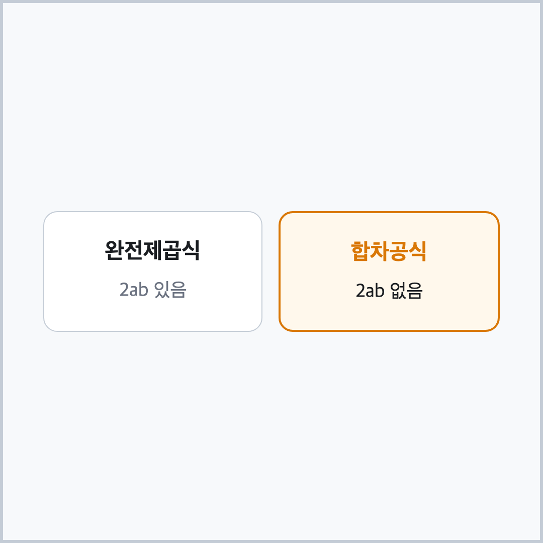 완전제곱식과 합차공식 구분 중3 인수분해 틀리는 유형 비교