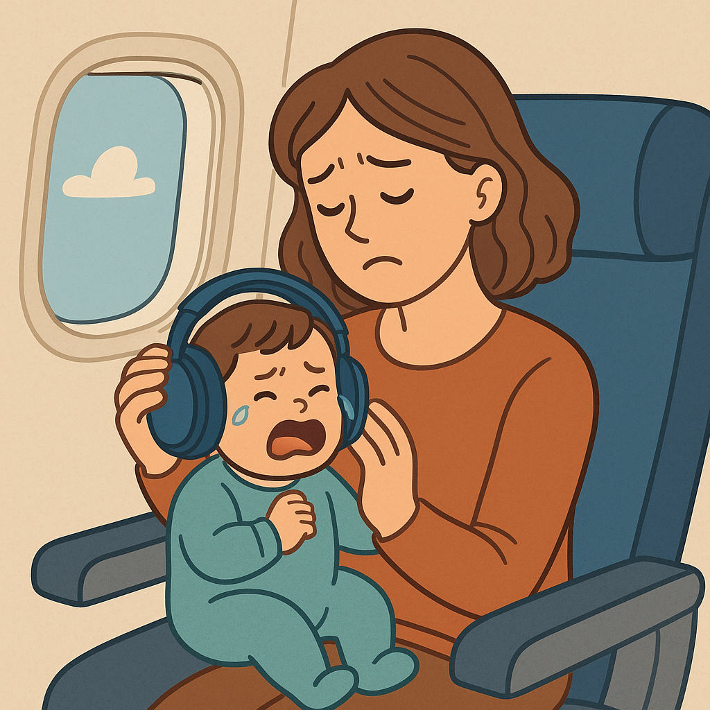 유아기 비행기 탑승 시 기압조절 기압감소 귀마개가 필요한 이유에 대한 이미지