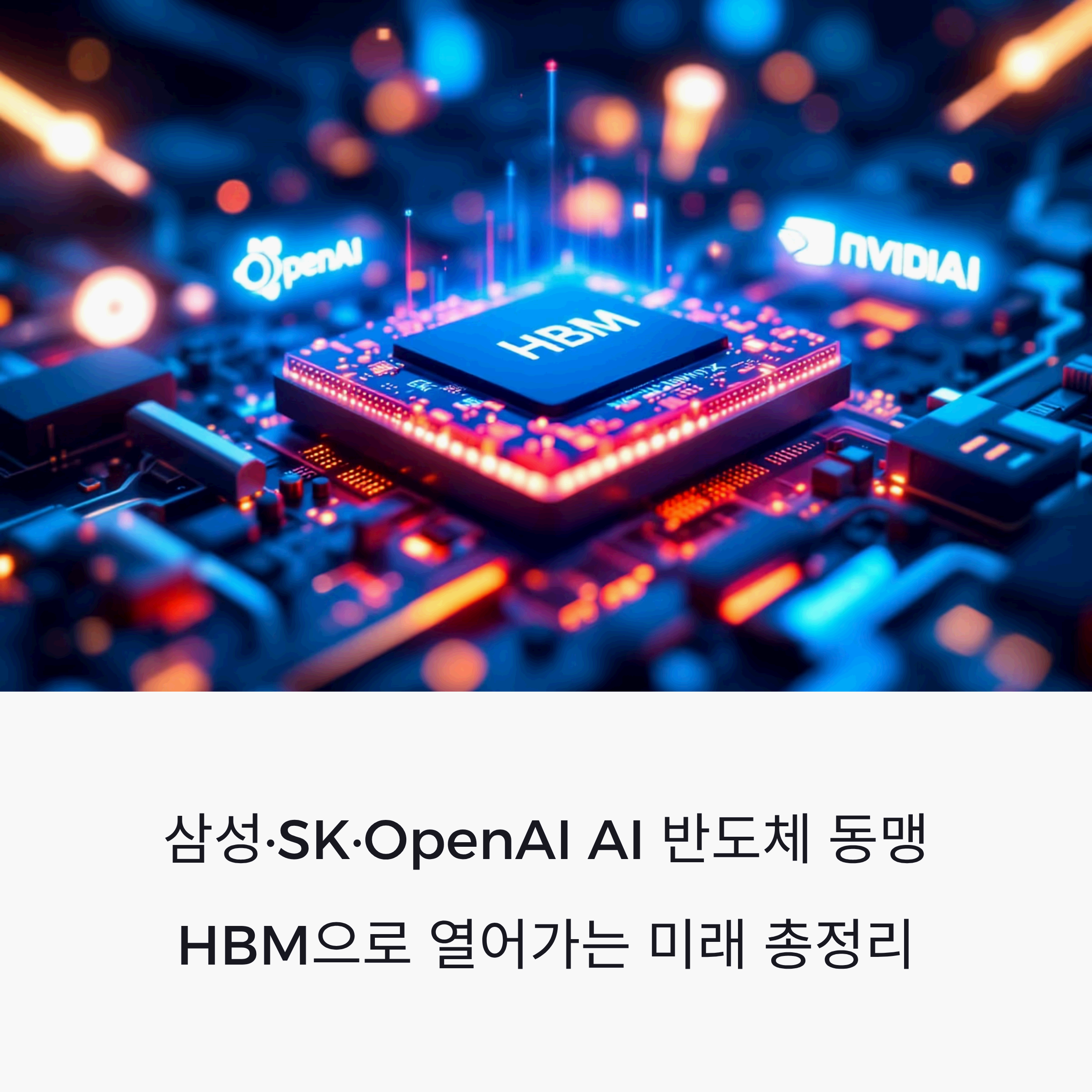 close-up, low-angle shot of a cutting-edge HBM