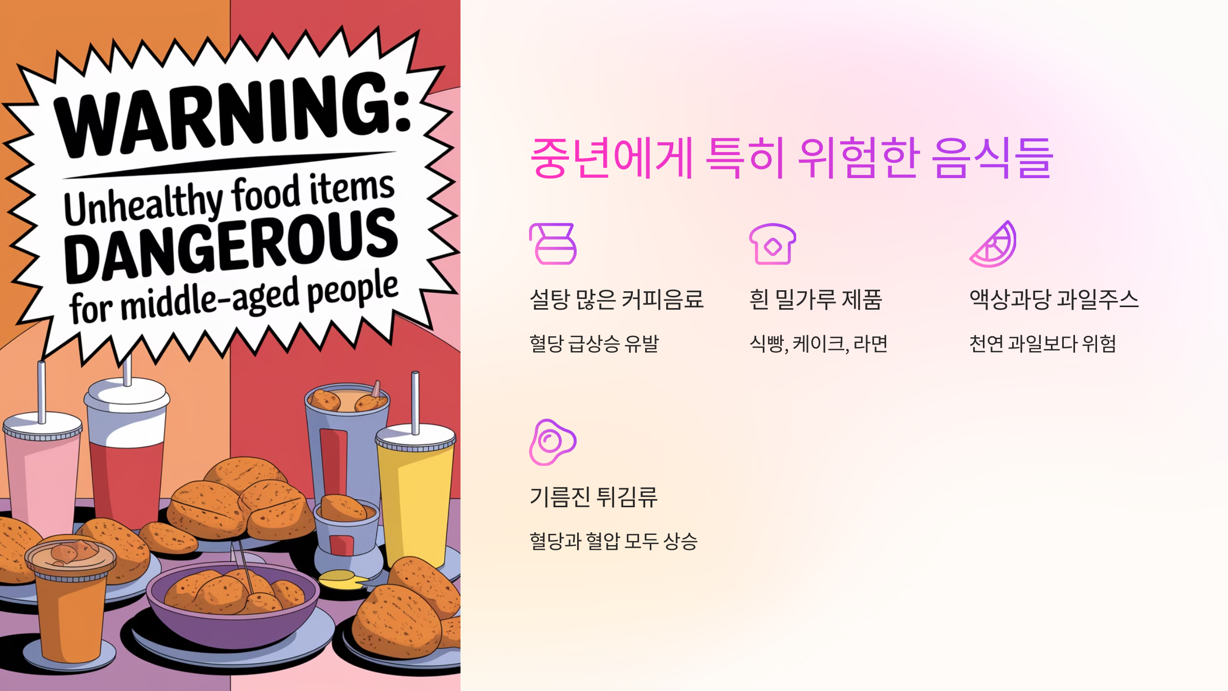 중년에게 위험한 음식