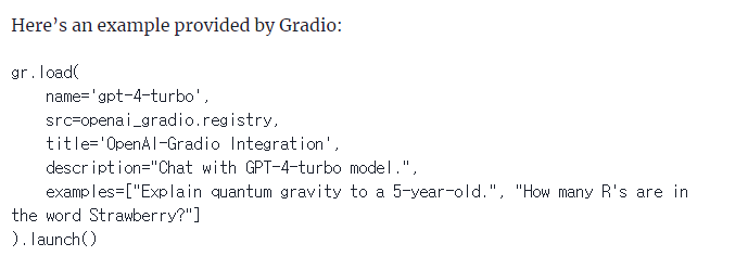 Here’s an example provided by Gradio