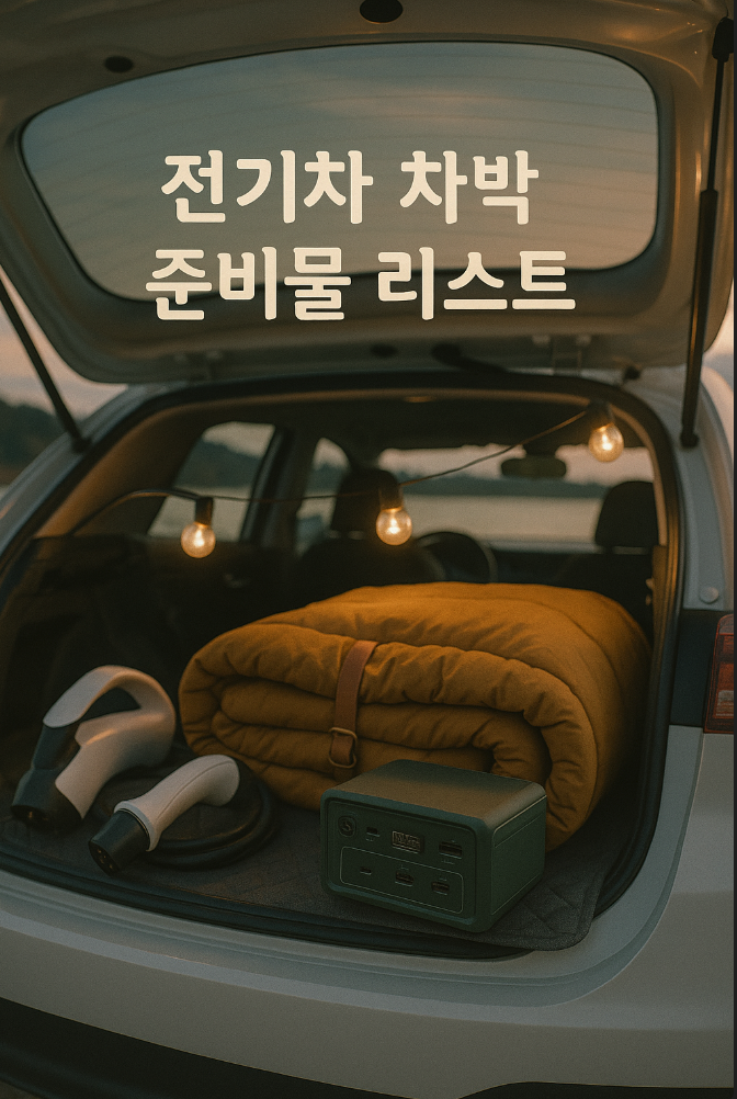 전기차 차박 준비물 리스트 (충전기, 보조배터리, 침낭)
