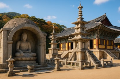 석굴암 본존불과 불국사의 다보탑