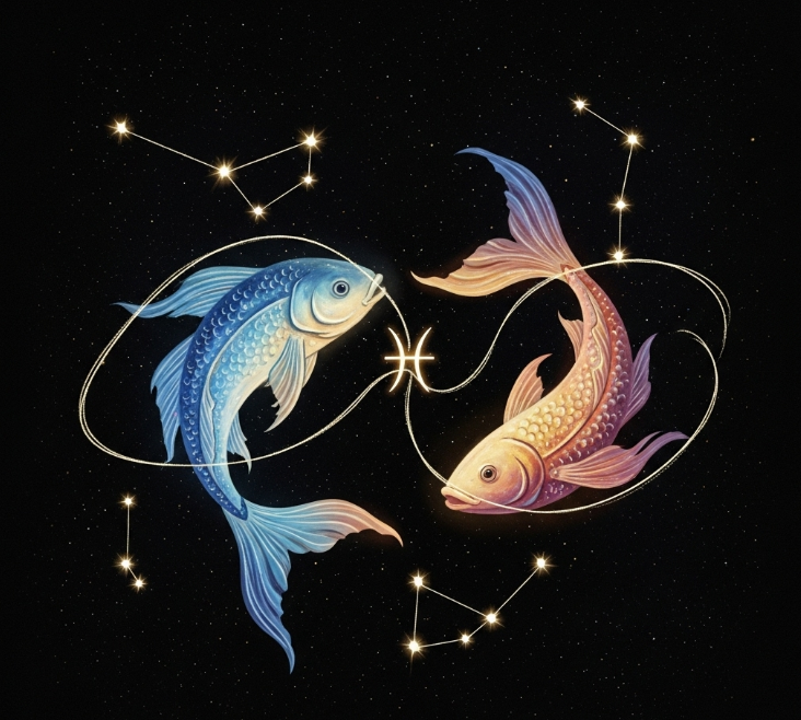 물고기로 변한 아프로디테와 에로스의 이미지