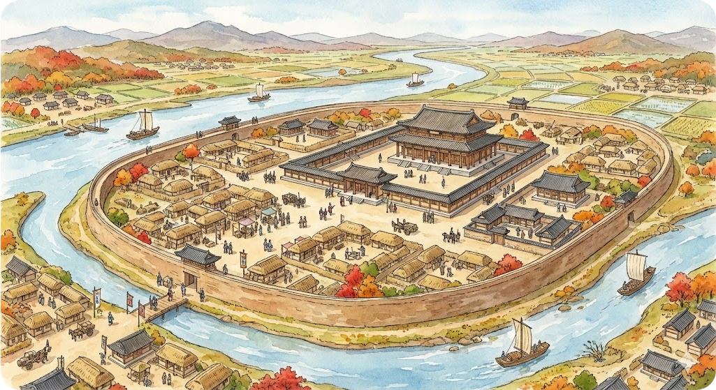 백제 초기 위례성 상상도