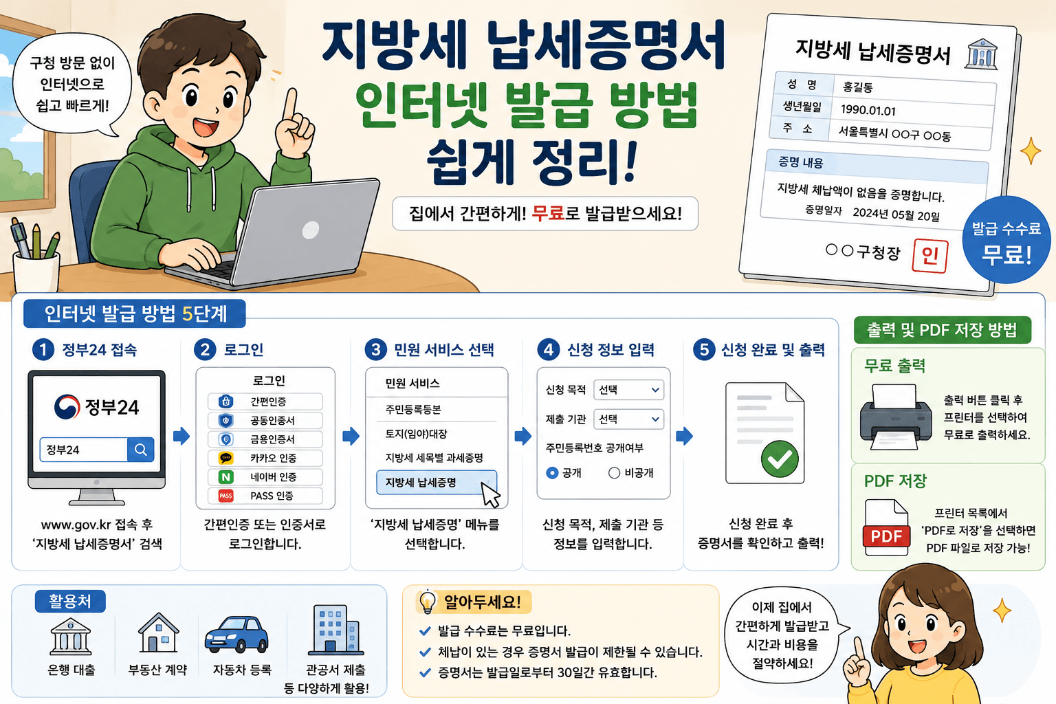 지방세 납세증명서 인터넷 발급 방법 쉽게 정리