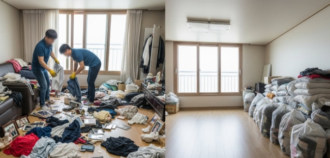 금산 고독사청소 및 정리중