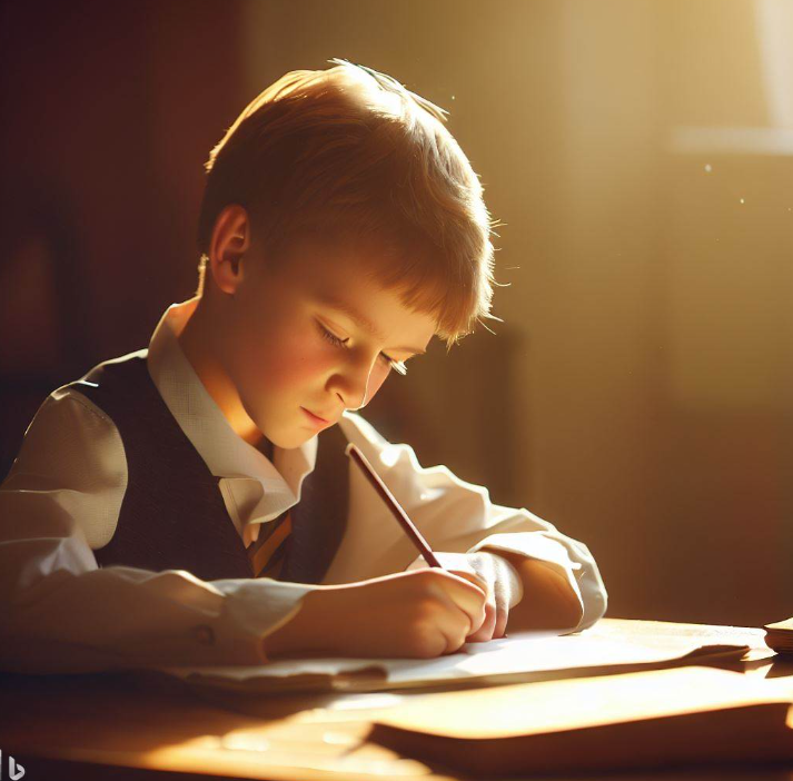 열심히 공부하는 남학생 그림