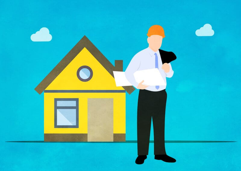 집앞에-서있는-근로자