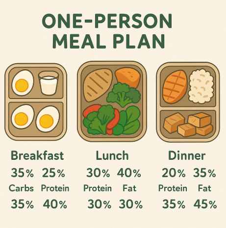 탄단지 계산 쉬운 1인 도시락 식단표