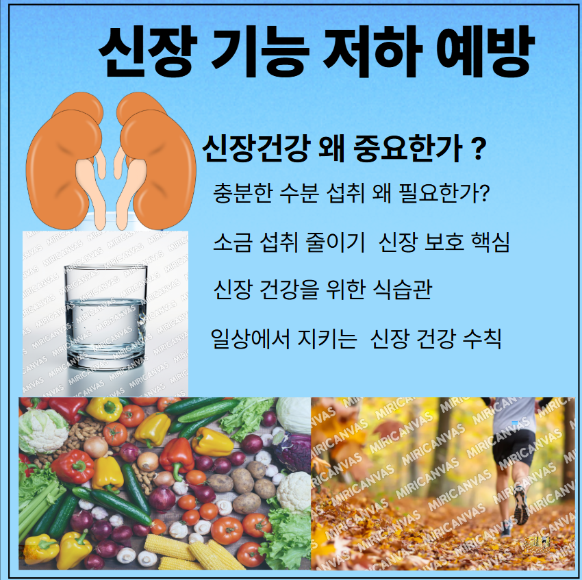 신장 기능 저하 예방 – 소금 줄이기와 수분 섭취의 중요성