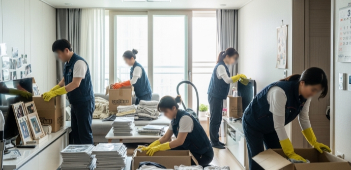수원 유품정리하는 직원