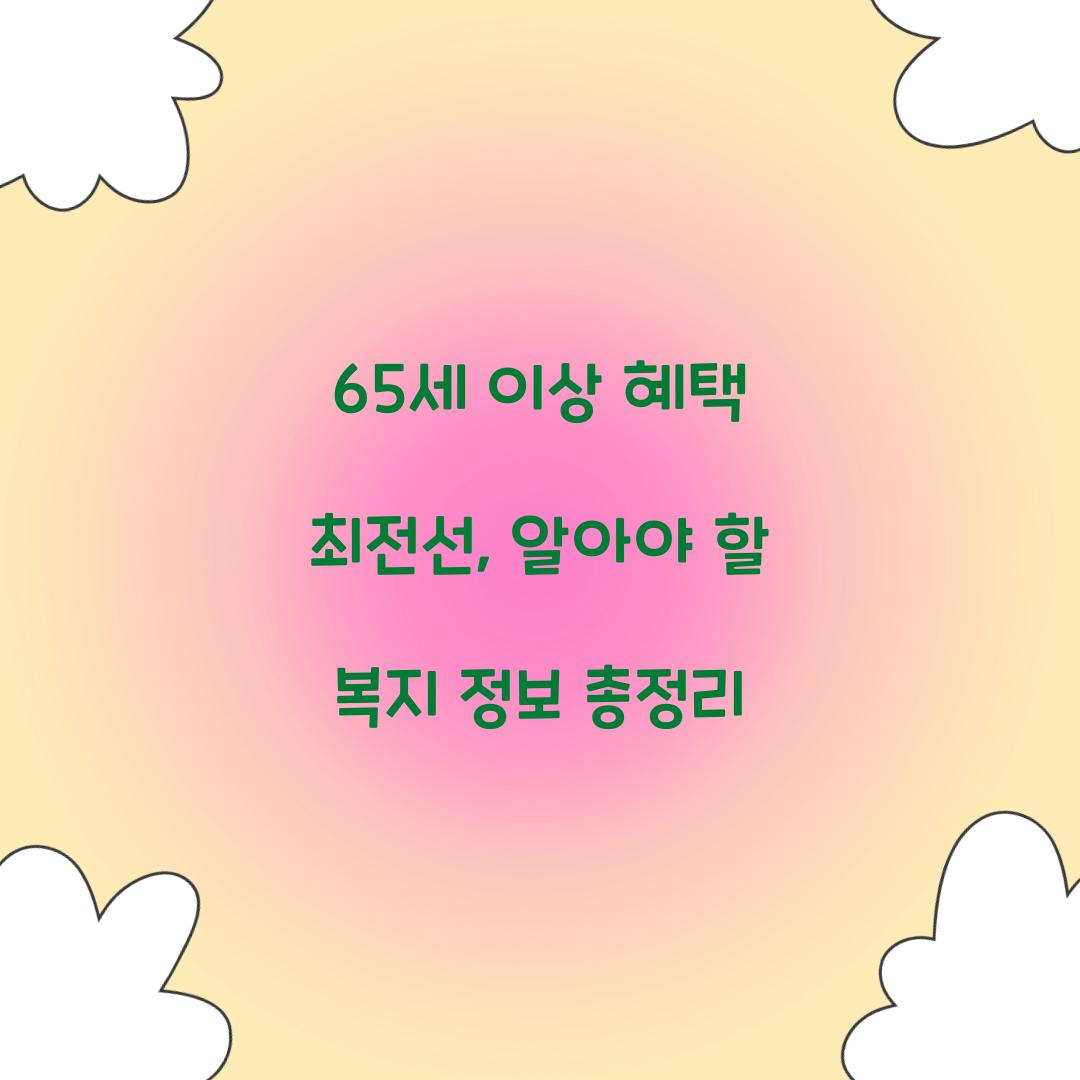 65세 이상 혜택