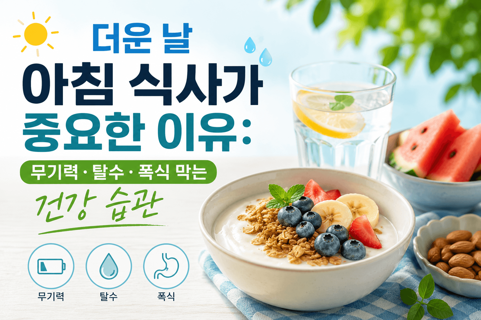 더운 날 아침 식사가 중요한 이유: 무기력&middot;탈수&middot;폭식 막는 건강 습관