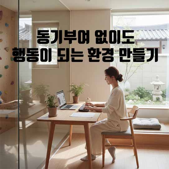 동기부여 없이 행동, 환경 설계, 습관 형성, 마찰 줄이기, 행동 유도, 자기 통제, 생산성 향상, 습관 짝짓기, 사전 약속, 목표 달성