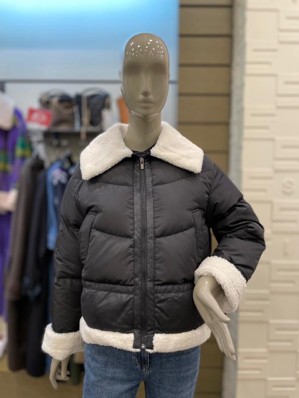 시슬리 무스탕 구스다운 패딩 점퍼 BK SAPD37161