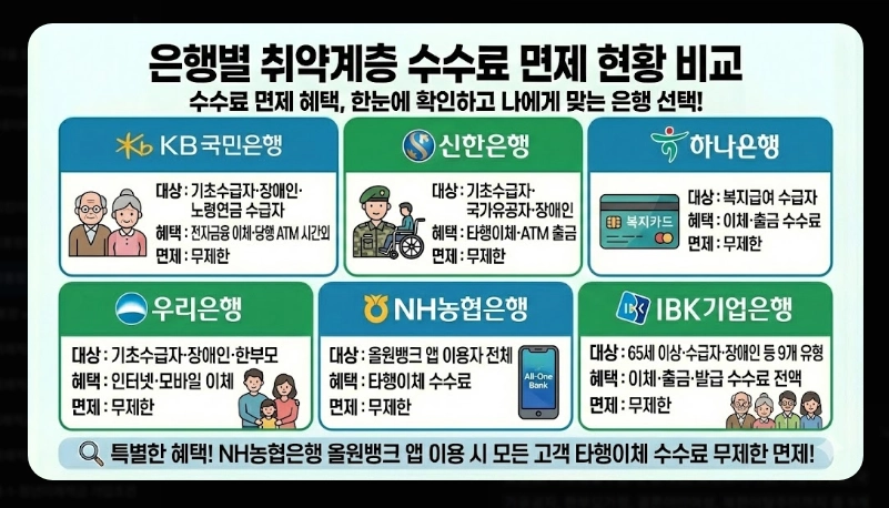 생계비통장 은행별 우대혜택 비교 [2026년 최신] 수수료 면제 및 금리 우대 조건 정리