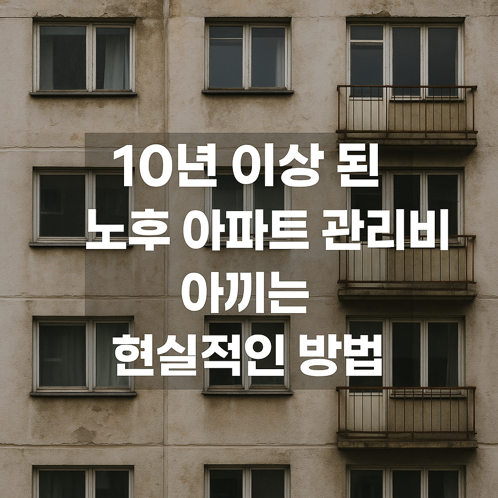 10년 이상 된 노후 아파트 관리비 아끼는 현실적인 방법