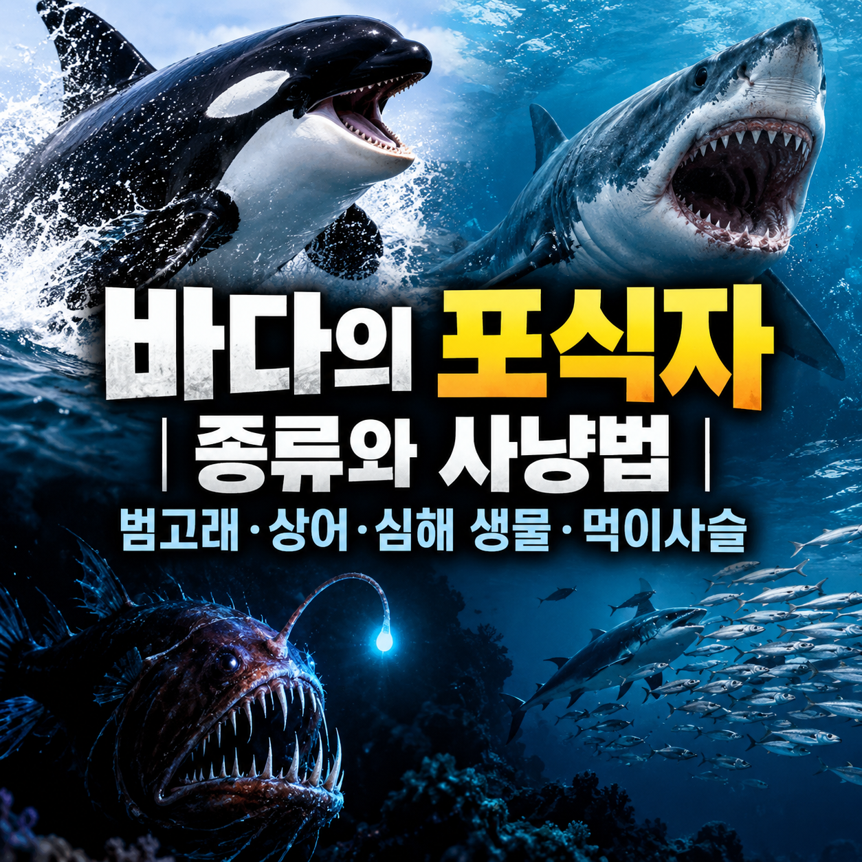 바다의 포식자 종류와 사냥법