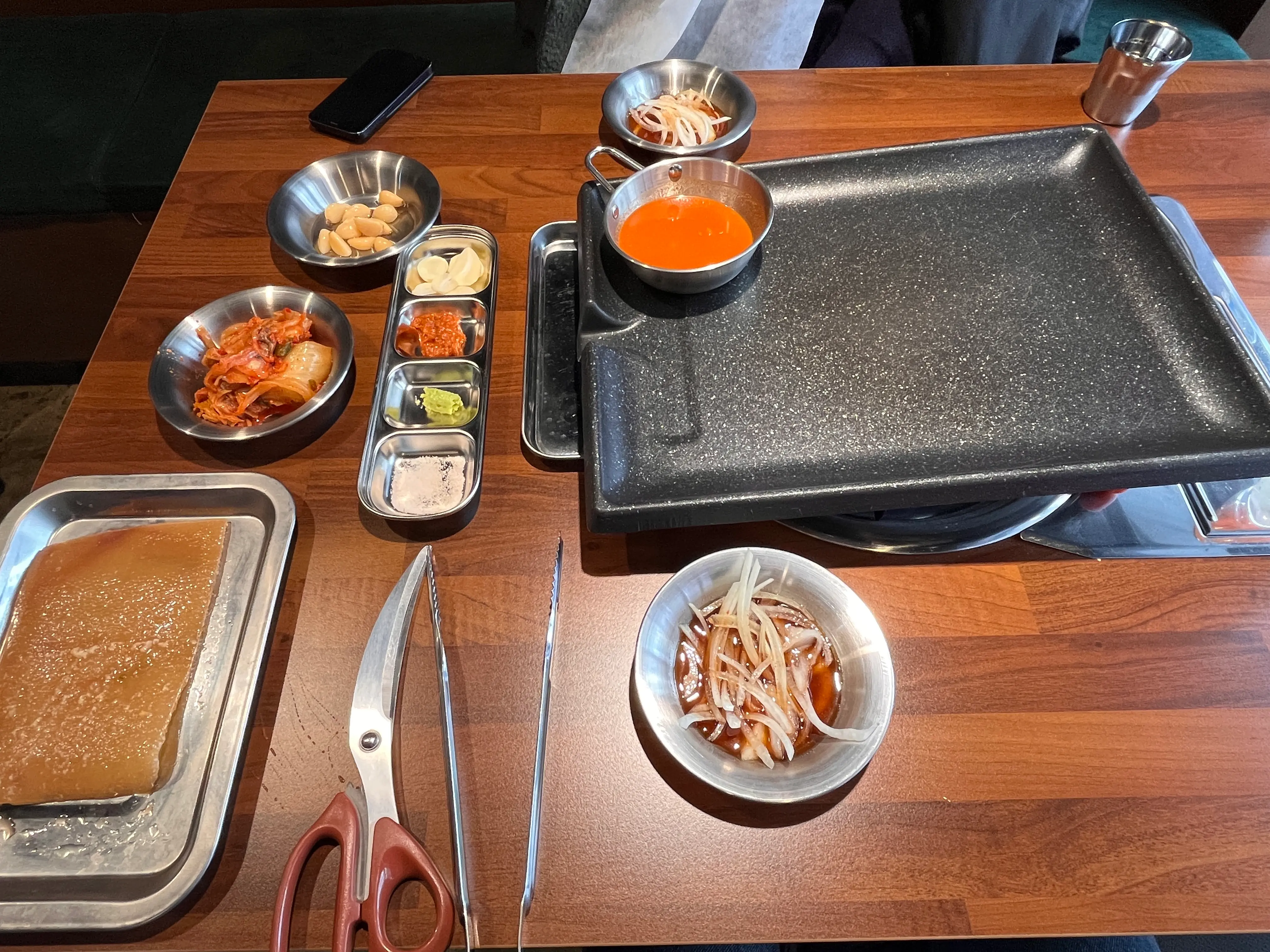 처음 테이블이 세팅된 모습