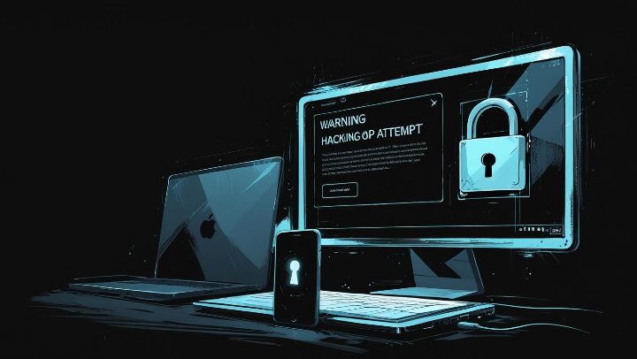 개인정보 유출의 위험성과 경각심을 일깨우는 보안 경고 이미지