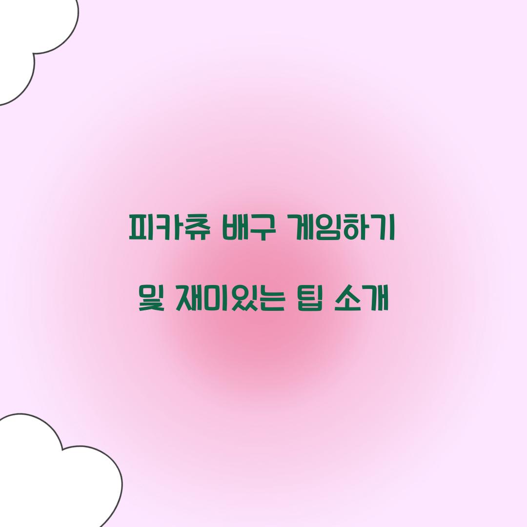 피카츄 배구